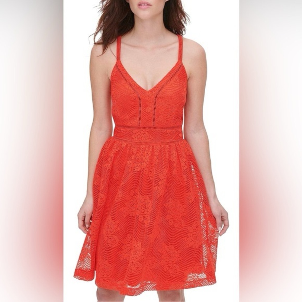 Elegant Red Lace Dress